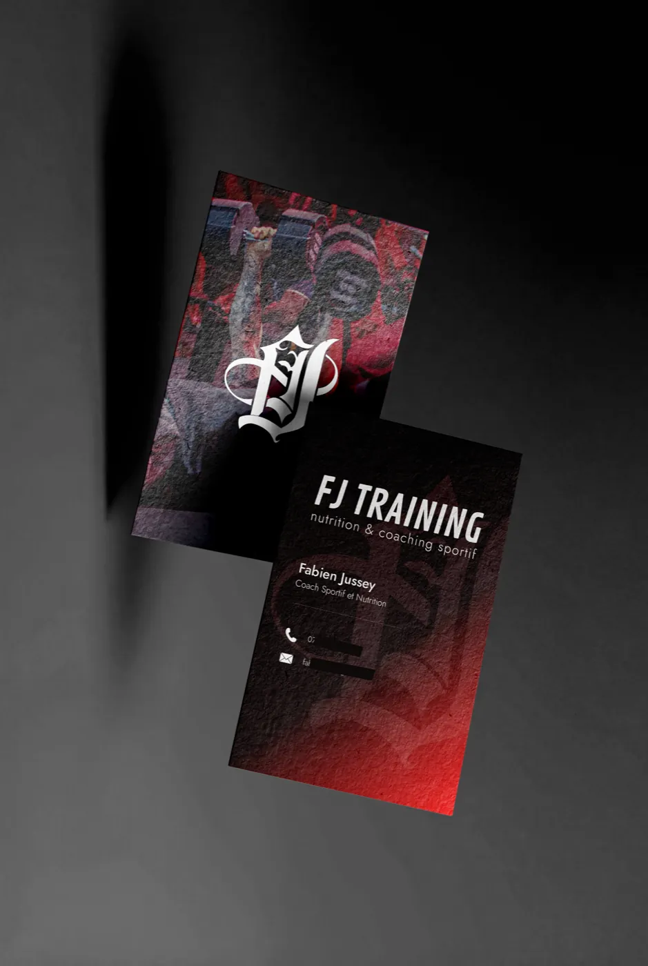 Cartes de visite FJ Training, coaching sportif et nutrition