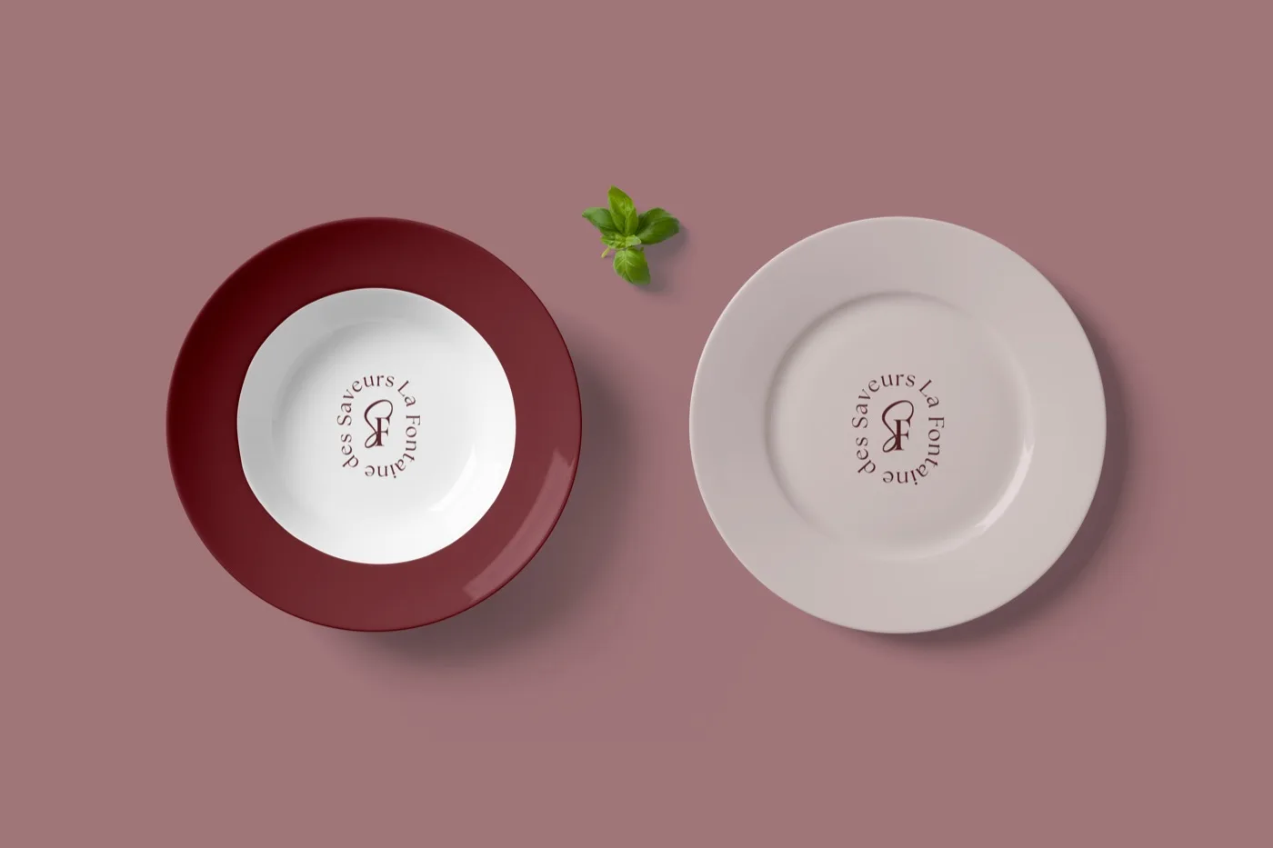 Assiettes personnalisées Les Saveurs de la Fontaine